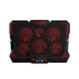 COOLCOLD 17inch Gaming Laptop Cooler Six Fan Led Screen Two USB Port 2600RPM Laptop Cooling Pad Notebook Stand for Laptop