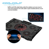 COOLCOLD Gaming Laptop Cooler Five Fans Led Screen 2 USB Mute Laptop Cooling Pad Notebook Stand For 12-17 inch Laptop Macbook