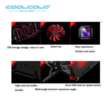 COOLCOLD Gaming Laptop Cooler Five Fans Led Screen 2 USB Mute Laptop Cooling Pad Notebook Stand For 12-17 inch Laptop Macbook