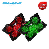 COOLCOLD Gaming Laptop Cooler Cooling Pad Five Fans With Led Light For 12'' 14'' 15.6'' 17'' Tablet Laptop Notebook USB Cooler