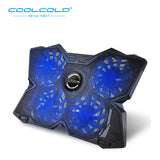 COOLCOLD Four Fans Laptop Cooling Pad Notebook Stand LED Light 2 USB Type Fit For 12-17inch Notebook Gaming Daily Use