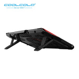 COOLCOLD Laptop Cooling Pad 2 USB 5 Fan Gaming Led Light Notebook Cooler For 12-17inch Laptop Macbook