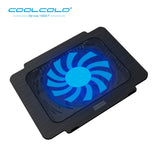 COOLCOLD Ultra Thin Laptop Cooler Cooling Pad Single Fan Led Light Notebook Radiator Fan Notebook Cooling Pad 15.6inch Laptop