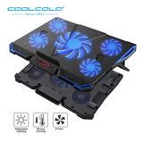 COOLCOLD Adjustable Angles Laptop Cooler Ergonomic Notebook Cooling Pad With Five Led Fan For 11'' 15.6'' 17''Notebook Tablet PC