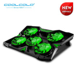 COOLCOLD Gaming Laptop Cooler Cooling Pad Five Fans With Led Light For 12'' 14'' 15.6'' 17'' Tablet Laptop Notebook USB Cooler