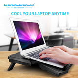 COOLCOLD Four Fans Laptop Cooling Pad Notebook Stand LED Light 2 USB Type Fit For 12-17inch Notebook Gaming Daily Use