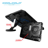 COOLCOLD Laptop Cooling Pad Base Notebook Cooler Two Led Fan Seven Angles Adjustment For 12&#39;&#39; 15.6&#39;&#39; 17&#39;&#39; Laptop USB Cooling Fan