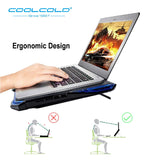 COOLCOLD Adjustable Angles Laptop Cooler Ergonomic Notebook Cooling Pad With Five Led Fan For 11'' 15.6'' 17''Notebook Tablet PC