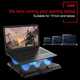 COOLCOLD 17inch Gaming Laptop Cooler Six Fan Led Screen Two USB Port 2600RPM Laptop Cooling Pad Notebook Stand for Laptop