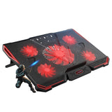 COOLCOLD Laptop Cooling Pad 2 USB 5 Fan Gaming Led Light Notebook Cooler For 12-17inch Laptop Macbook