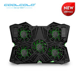 COOLCOLD Gaming Laptop Cooler Cooling Pad Five Fans With Led Light For 12'' 14'' 15.6'' 17'' Tablet Laptop Notebook USB Cooler