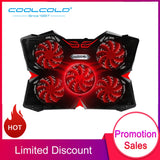 COOLCOLD Gaming Laptop Cooler Cooling Pad Five Fans With Led Light For 12'' 14'' 15.6'' 17'' Tablet Laptop Notebook USB Cooler