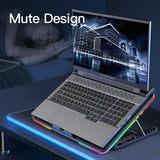 Coolcold RGB Light Base Cooler Notebook Six LED Fan 10-15.6 Inch Gaming Laptop Cooler Cooling Pad With Phone Holder