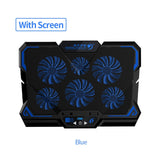 COOLCOLD 17inch Gaming Laptop Cooler Six Fan Led Screen Two USB Port 2600RPM Laptop Cooling Pad Notebook Stand for Laptop