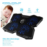 Coolcold Laptop Cooler Laptop Cooling Pad Laptop Fan Cooler Notebook Adjustable Speed with 4 Fans for 14&quot;-17&quot; Laptop